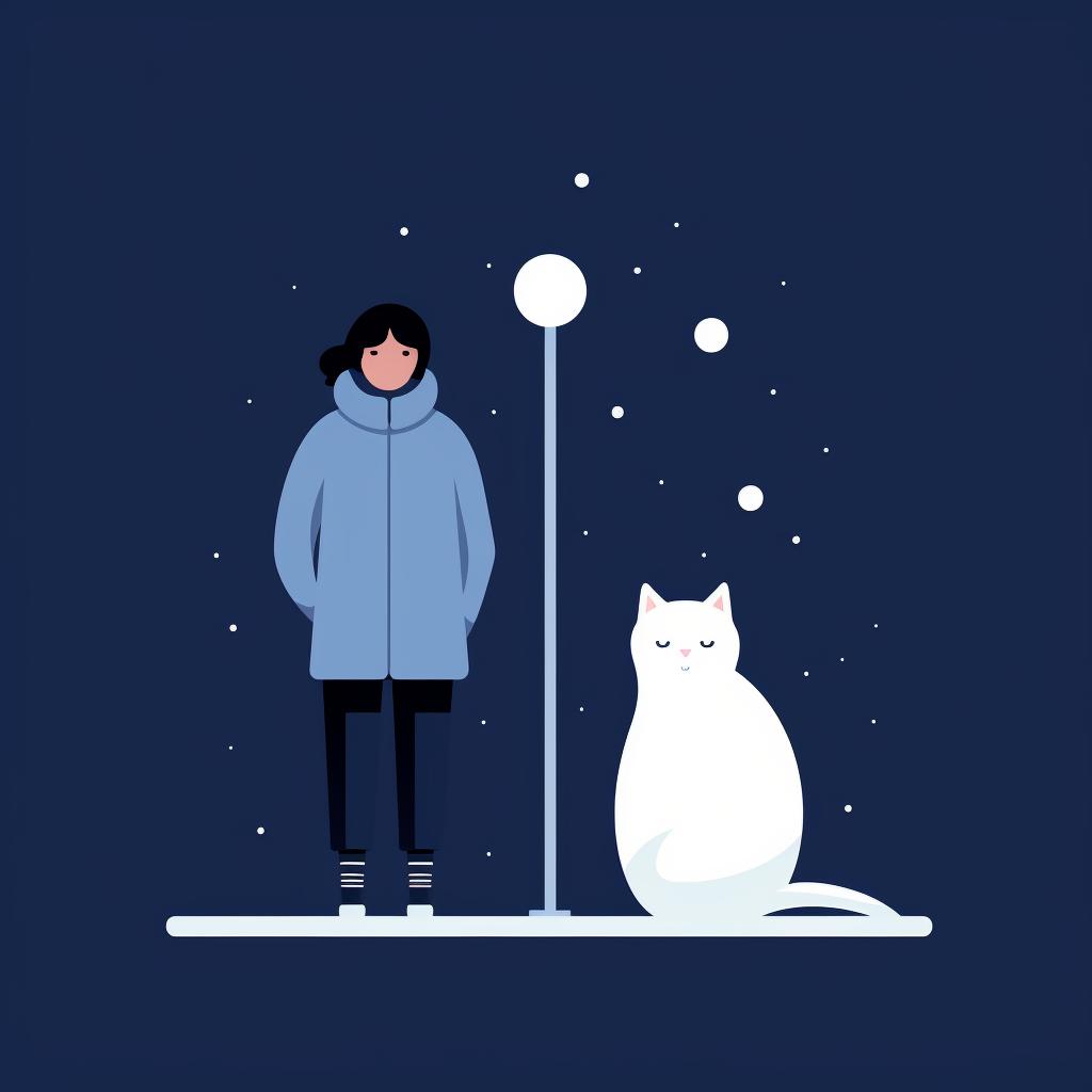 A person keeping a safe distance from their cat