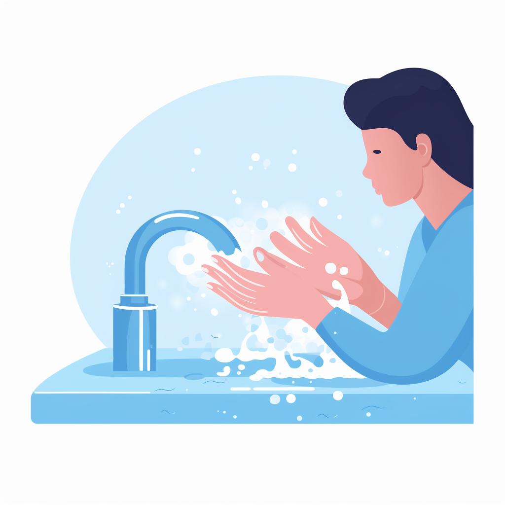 Person washing hands in a sink